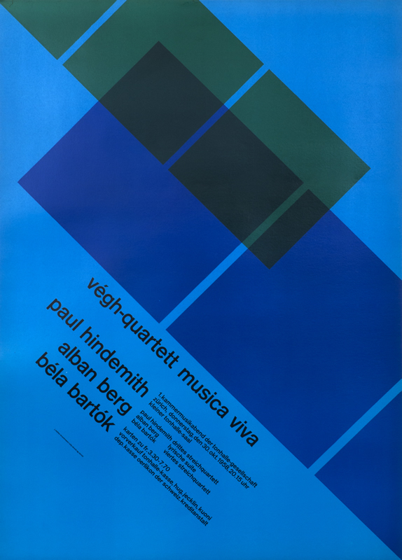 Abstract boxes and typography; purple, green, turquoise