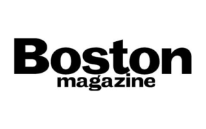 Boston Magazine design logo; black, white