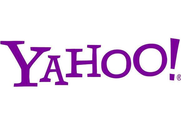 Yahoo! logo; white, purple 